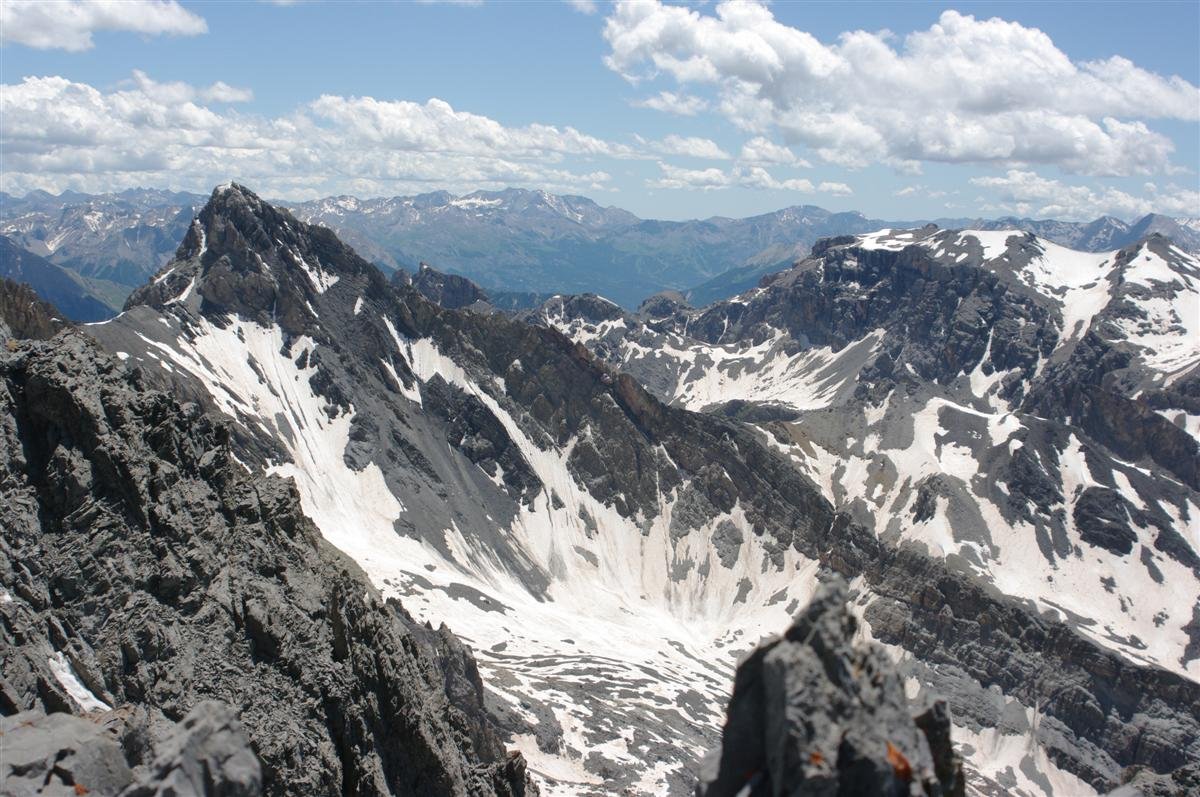 pointe de Panestrel et la Mortice depuis l'abominable pic des Heuvières