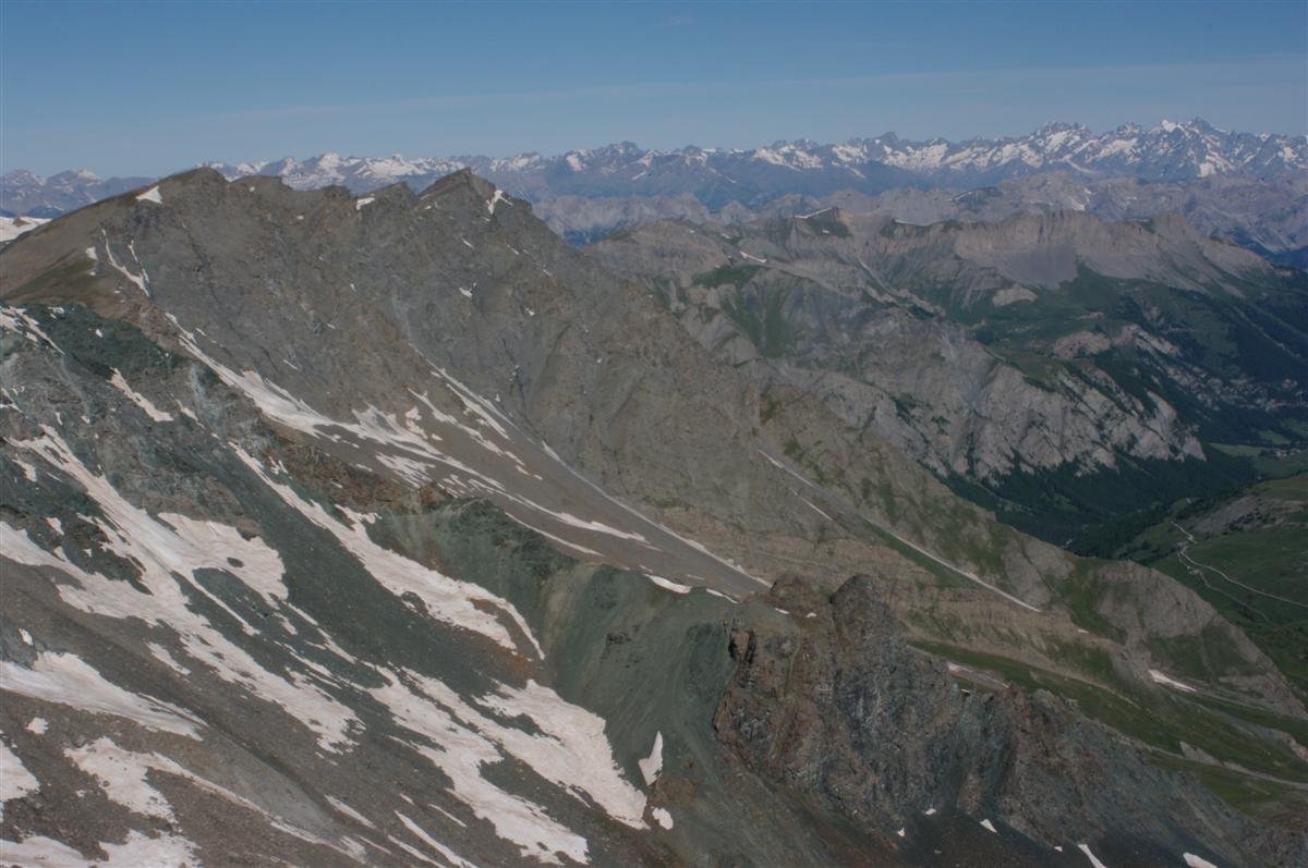 partie sud du massif des Écrins depuis la tête des Toillies