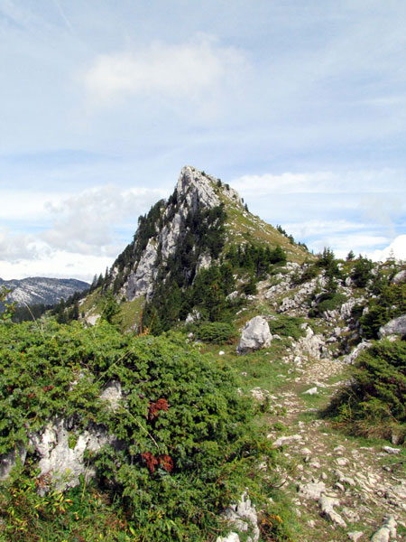 La Pointe de Puvat (1909 m) vue du Col d'Ovine, la croix ne se voit ici, elle est derrière